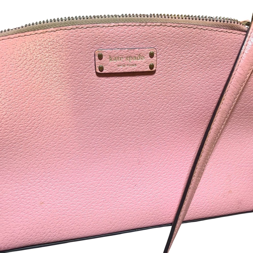 Kate Spade Crossbody Bag Women Pink Pebbled Leather Dome Camera Purse Minimalist